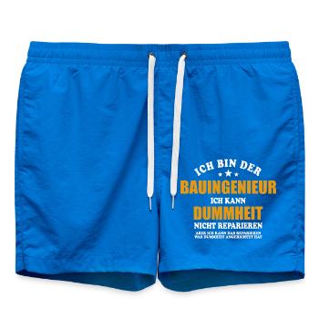 Bauingenieur - ich kann Dummheit nicht reparieren - Badeshorts - Cobalt blue - Vorne
