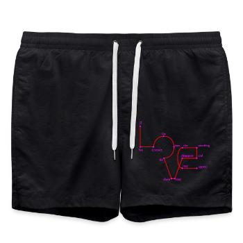 xoxo love you amore Flowers Women Valentine day 14 - Swim Trunks - black - Front - AI Model Male 185 light (185cm)