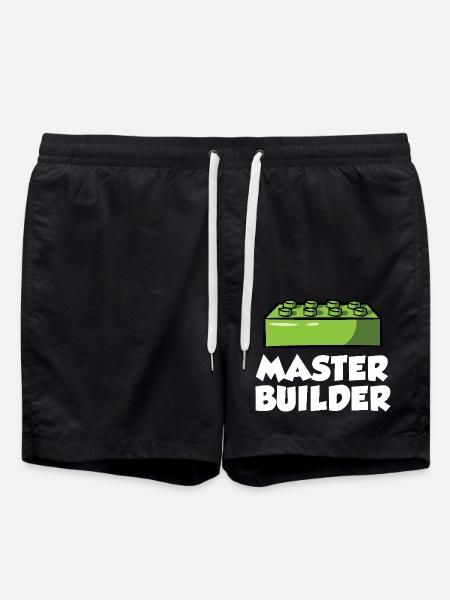 Brick Builder Spielzeug Blöcke Klemmblöcke Steine Steine - Badeshorts - Schwarz