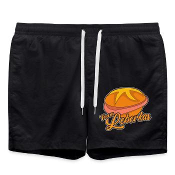 Team Leberkas – Das perfekte T-Shirt für Leberkäse - Badeshorts - Schwarz - Vorne - AI Model Male 185 light (185cm)