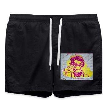 Art urbain - Short de bain - noir - Devant - AI Model Male 185 light (185cm)