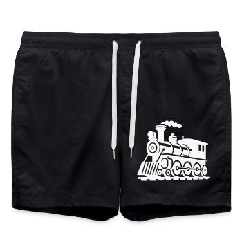 zug lokomotive - Badeshorts - Schwarz - Vorne - AI Model Male 185 light (185cm)