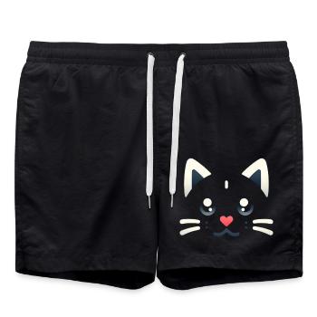 Kawaii Kätzchen, Haustiere - Badeshorts - Schwarz - Vorne - AI Model Male 185 light (185cm)