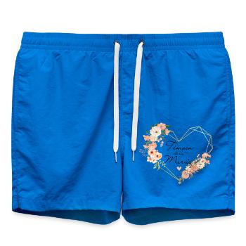 Brautzeuge Goldenes Herz Blumen - Badeshorts - Cobalt blue - Vorne