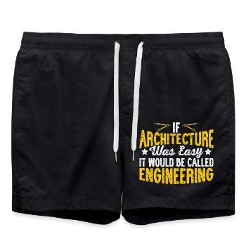 Architekt - Badeshorts - Schwarz - Vorne - AI Model Male 185 light (185cm)