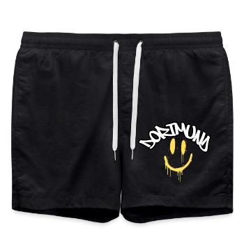 Dortmund Graffiti Tag - Badeshorts - Schwarz - Vorne - AI Model Male 185 light (185cm)