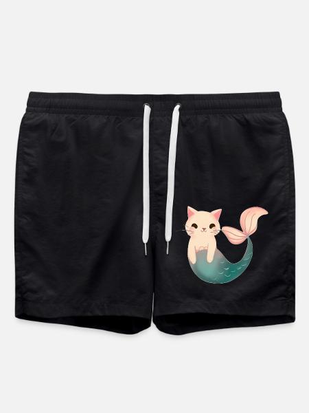 Chat sirène mignon - Short de bain - noir