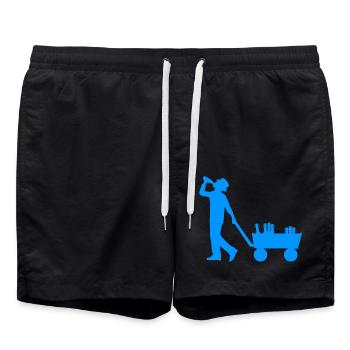 Vatertag - Badeshorts - Schwarz - Vorne - AI Model Male 185 light (185cm)