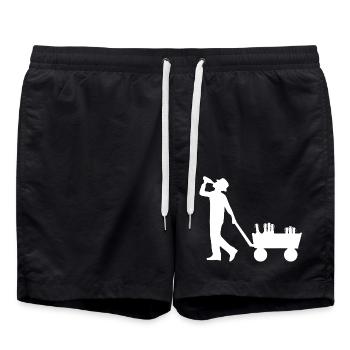 Vatertag - Badeshorts - Schwarz - Vorne - AI Model Male 185 light (185cm)