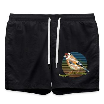 Bunter Vogel - Badeshorts - Schwarz - Vorne - AI Model Male 185 light (185cm)