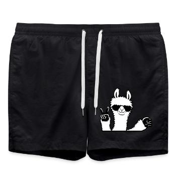 Lama Sonnenbrille Peace Fist Pump Team Begrüßung - Badeshorts - Schwarz - Vorne - AI Model Male 185 light (185cm)