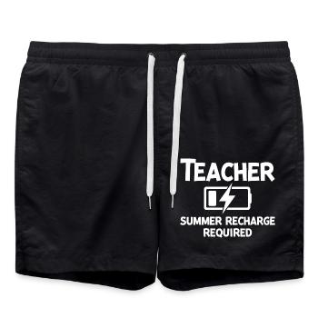 Teacher Summer Recharge Required - Swim Trunks - black - Front - AI Model Male 185 light (185cm)