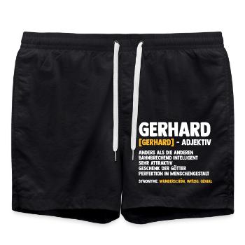 Gerhard - Badeshorts - Schwarz - Vorne - AI Model Male 185 light (185cm)