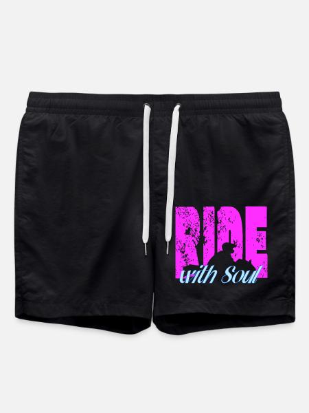 For Bikers - RideWithSoul - Swim Trunks - black