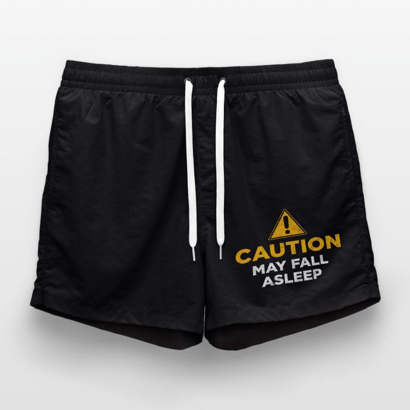 Caution May Fall Asleep Swim Trunks