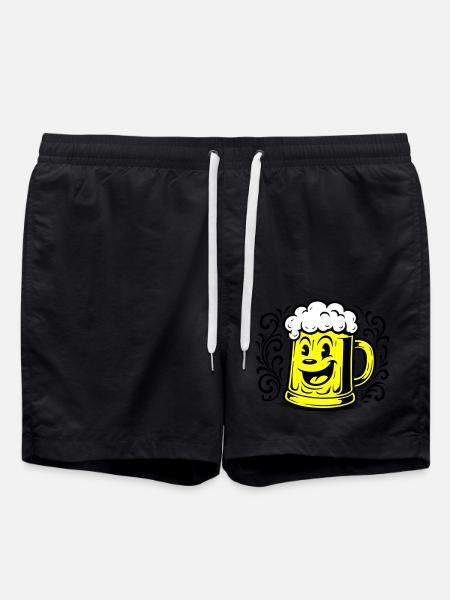Beer Funny Comic - Swim Trunks - black