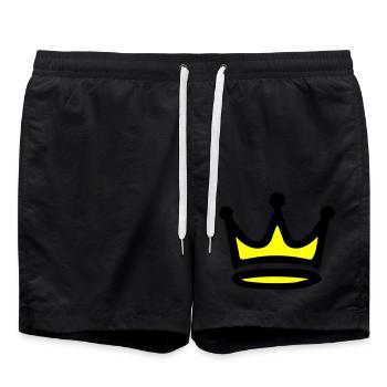Symbole de la couronne - Short de bain - noir - Devant - AI Model Male 185 light (185cm)