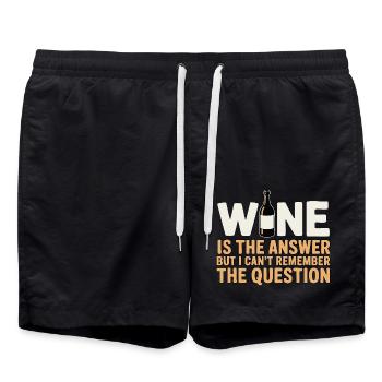 Wine is the answer ich hab nur die Frage vergessen - Badeshorts - Schwarz - Vorne - AI Model Male 185 light (185cm)