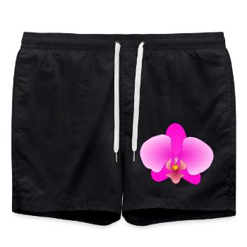 orchidée rose - Short de bain - noir - Devant - AI Model Male 185 light (185cm)