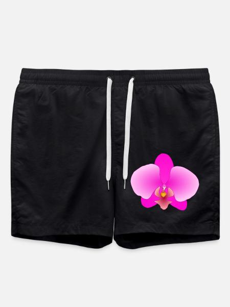 orchidée rose - Short de bain - noir