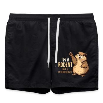 I'm A Rodent Not A Meteorologist Rodent Animal - Swim Trunks - black - Front - AI Model Male 185 light (185cm)