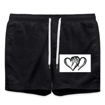 Ein doppeltes Herz - Badeshorts - Schwarz - Vorne - AI Model Male 185 light (185cm)