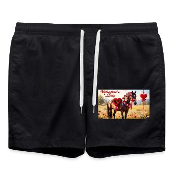 Cheval saint valentin 20241231 142950 0000 - Short de bain - noir - Devant - AI Model Male 185 light (185cm)