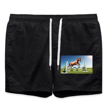 Poney jumping 20241231 143505 0000 - Short de bain - noir - Devant - AI Model Male 185 light (185cm)