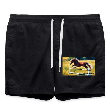 Poney jumping 20241231 143450 0000 - Short de bain - noir - Devant - AI Model Male 185 light (185cm)