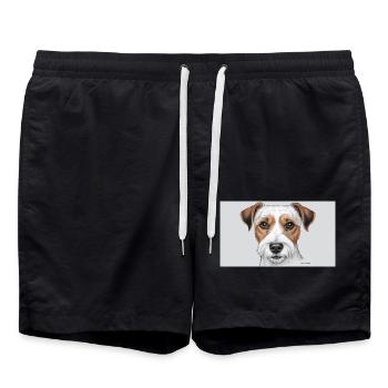 Parson Russel Terrier - Badeshorts - Schwarz - Vorne - AI Model Male 185 light (185cm)