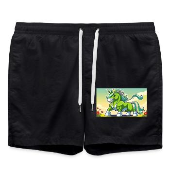 La licorne Green Runner - Short de bain - noir - Devant - AI Model Male 185 light (185cm)