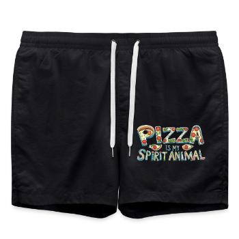 Pizza Love - Badeshorts - Schwarz - Vorne - AI Model Male 185 light (185cm)
