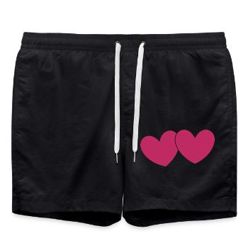 Saint-Valentin, Saint-Valentin, Saint-Valentin - Short de bain - noir - Devant - AI Model Male 185 light (185cm)