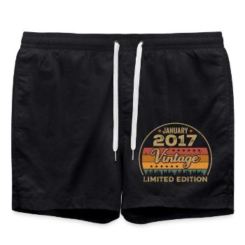 Legenden wurden im Januar 2017 geboren,Januar 2017 - Badeshorts - Schwarz - Vorne - AI Model Male 185 light (185cm)
