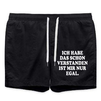 ich habe das schon verstanden ist mir nur egal - Badeshorts - Schwarz - Vorne - AI Model Male 185 light (185cm)