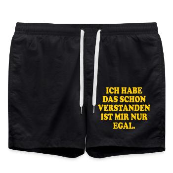 ich habe das schon verstanden ist mir nur egal - Badeshorts - Schwarz - Vorne - AI Model Male 185 light (185cm)