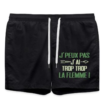 Faulheit Design Entspannter Humor & vermeintliche Faulheit - Badeshorts - Schwarz - Vorne - AI Model Male 185 light (185cm)