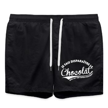 Disparaître le chocolat - Short de bain - noir - Devant - AI Model Male 185 light (185cm)