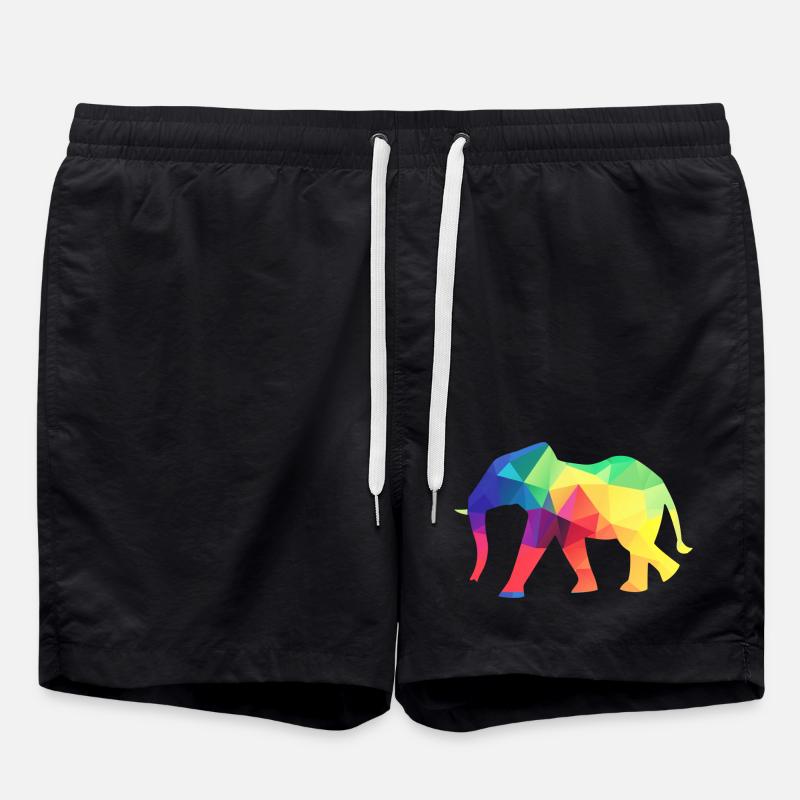 Bunter Elefant - Badeshorts - Schwarz