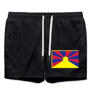 Flag of Tibet - Swim Trunks - black - Front - AI Model Male 185 light (185cm)