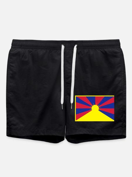 Flag of Tibet - Swim Trunks - black