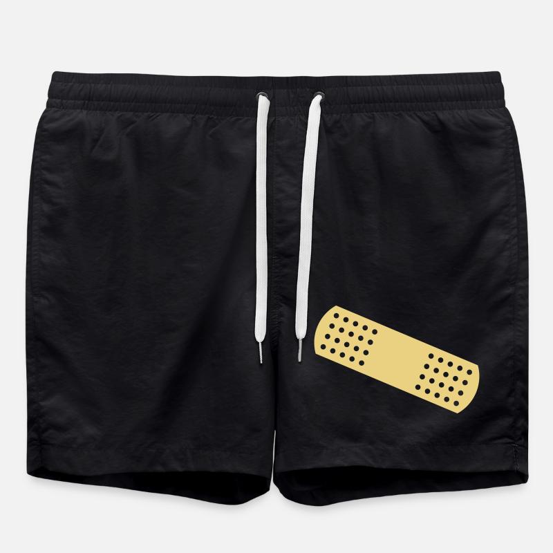 Heftpflaster - Badeshorts - Schwarz