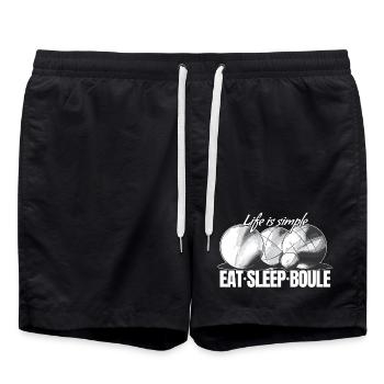 Boules balls for boules and petanque players - Swim Trunks - black - Front - AI Model Male 185 light (185cm)
