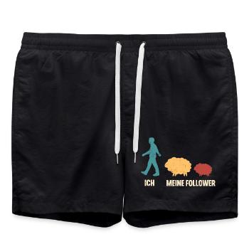 Ich Meine Follower Schaf Schafe - Badeshorts - Schwarz - Vorne - AI Model Male 185 light (185cm)