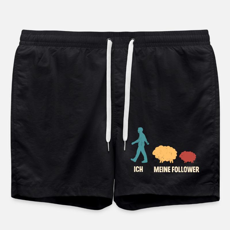 Ich Meine Follower Schaf Schafe - Badeshorts - Schwarz