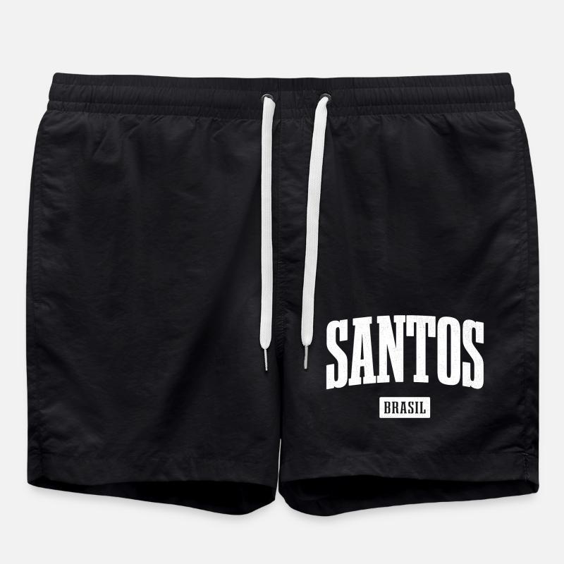 Contraste de lettrage Santos Brasil - Short de bain - noir