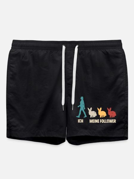 Ich Meine Follower Hasen Kaninchen - Badeshorts - Schwarz