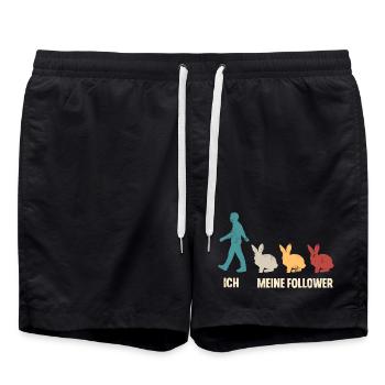 Ich Meine Follower Hase Kaninchen - Badeshorts - Schwarz - Vorne - AI Model Male 185 light (185cm)