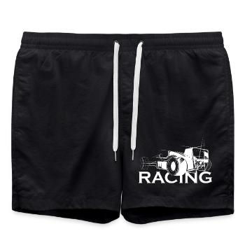 racing Auto Illustration Symbol Logo icon Grafik - Badeshorts - Schwarz - Vorne - AI Model Male 185 light (185cm)