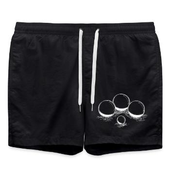 Boule balls for boules and petanque players - Swim Trunks - black - Front - AI Model Male 185 light (185cm)